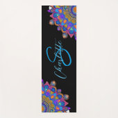 Blue Mandala Boho Monogram Yoga Mat Yogamatte (Vorderseite)