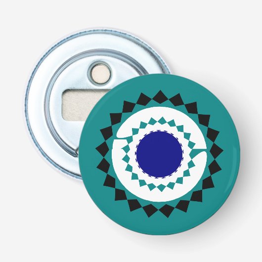 Blue Mandala Bottle Opener Magnet Flaschenöffner (Vorderseite)