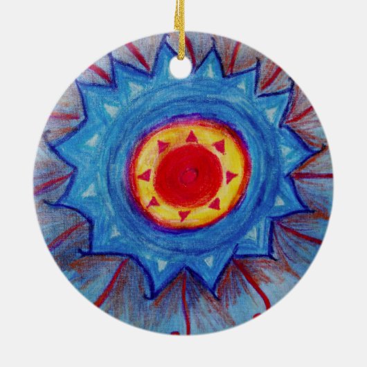 Blue Mandala Circle Ornament (Hinten)