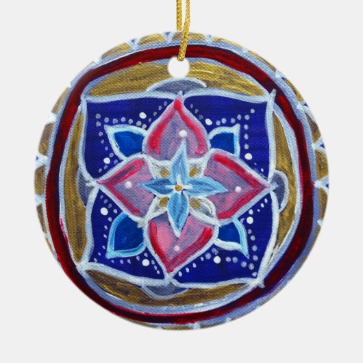 Blue Mandala Circle Ornament (Vorne)