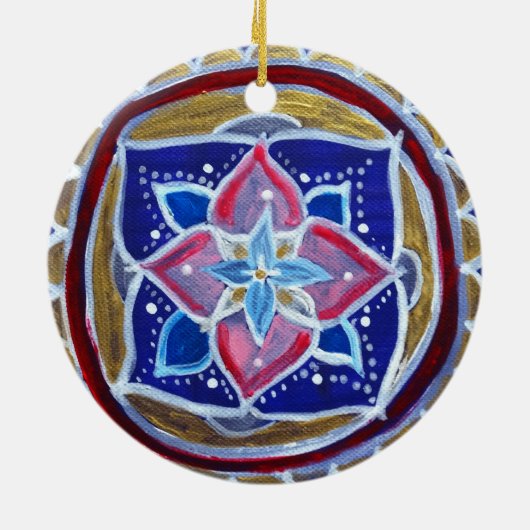 Blue Mandala Circle Ornament (Hinten)