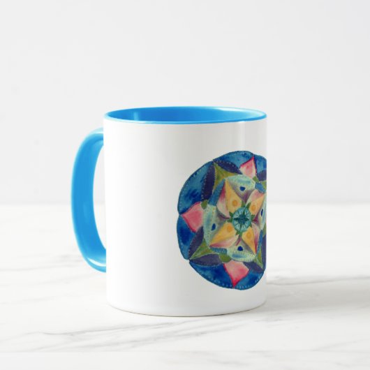 Blue Mandala Combo Tasse (Vorderseite Links)