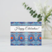 Blue Mandala Custom Celebration Postcard Einladungspostkarte (Stehend Vorderseite)