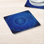 Blue Mandala Custom Square Untersetzer (angewinkelt)
