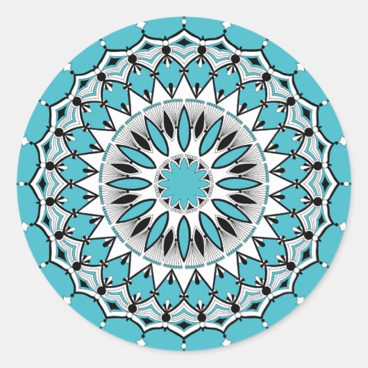 Blue Mandala (Design 1) Stickers (Vorderseite)