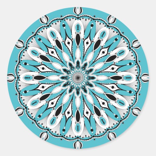 Blue Mandala (Design 2) Stickers (Vorderseite)