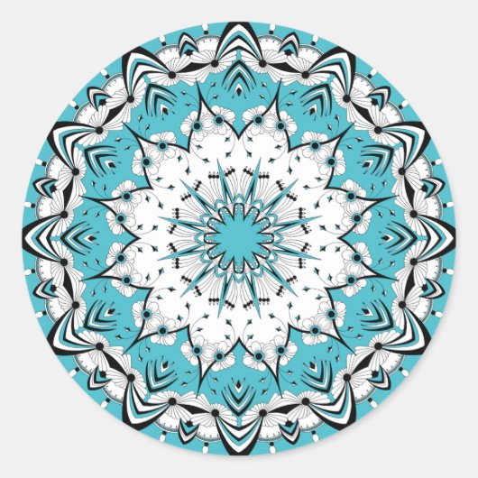 Blue Mandala (Design 3) Stickers (Vorderseite)