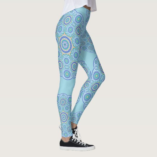 Blue Mandala Design Leggings (Rechts)