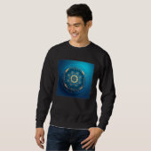 Blue Mandala Divine Illustration Unique Luck Women Sweatshirt (Vorne ganz)