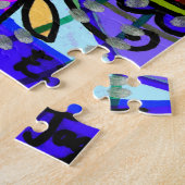 Blue Mandala Elephant Bohemisch Jigsaw Puzzle (Seite)