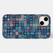 Blue Mandala Ethnic | iPhone 14 Case-Mate Hülle (Rückseite (Horizontal))