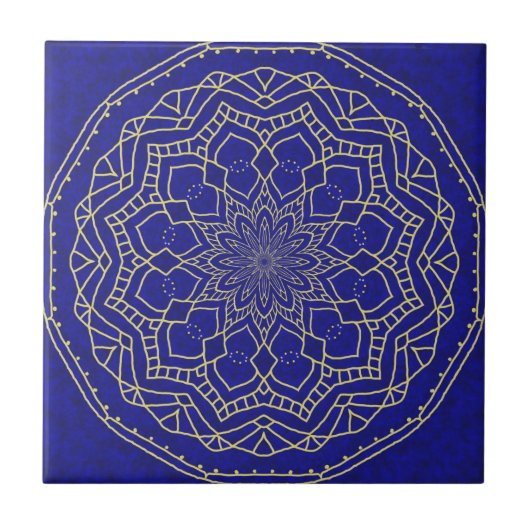 Blue Mandala Fliese (Vorderseite)