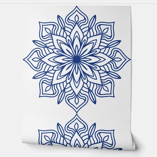blue mandala geometric seamless pattern decorative tapete (Abrollen)