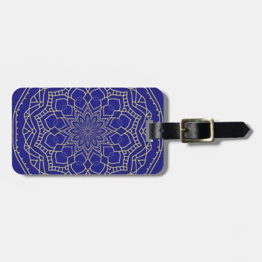 Blue Mandala Gepäckanhänger (Vorderseite horizontal)