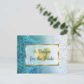 Blue Mandala & Gold Hochzeitskarte Postkarte (Stehend Vorderseite)