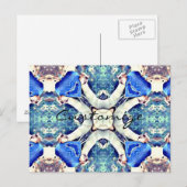 Blue Mandala Herz Thunder_Cove Postkarte (Vorne/Hinten)