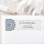 Blue Mandala Individuelle Name Address Label (Insitu)
