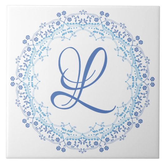 Blue Mandala Keramik Tile Fliese (Vorderseite)