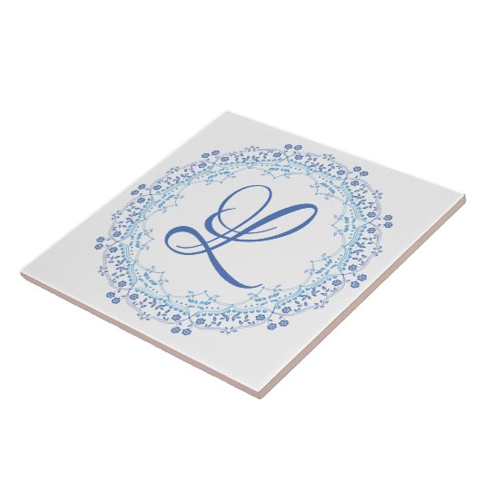 Blue Mandala Keramik Tile Fliese (Seite)