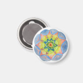 Blue mandala Kleines, 1¼ Zoll rundes Magnet (Vorderseite/Rückseite)
