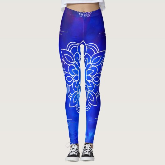 Blue Mandala Leggings (Vorderseite)
