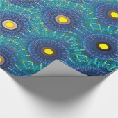 Blue Mandala-like Abstrakt Geschenkpapier (Ecke)
