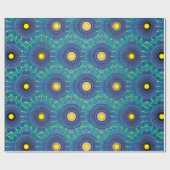 Blue Mandala-like Abstrakt Geschenkpapier (Flach)