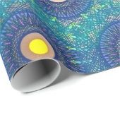 Blue Mandala-like Abstrakt Geschenkpapier (Rolleneckpunkt)