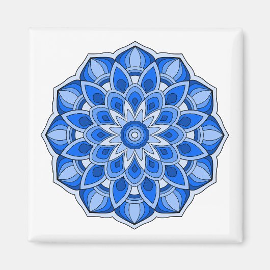 Blue Mandala Magnet (Vorne)