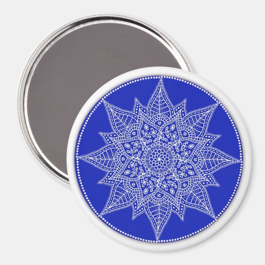 Blue Mandala Magnet (Vorderseite/Rückseite)