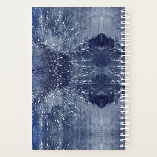 Blue Mandala Mit Monogramm Planner Planer (Rückseite)