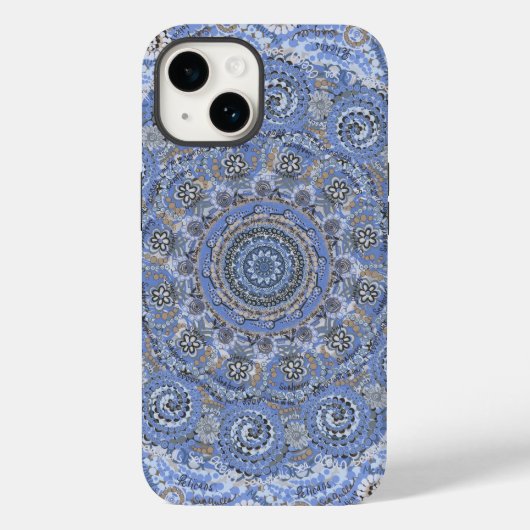 Blue Mandala mit Strandleben Case-Mate iPhone Hülle (Rückseite)