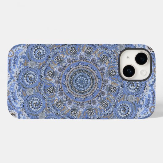 Blue Mandala mit Strandleben Case-Mate iPhone Hülle (Rückseite (Horizontal))