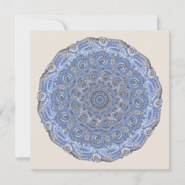 Blue Mandala mit Strandleben Feiertagskarte