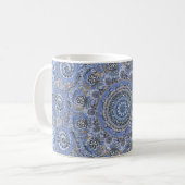 Blue Mandala mit Strandleben Kaffeetasse (Vorderseite Links)