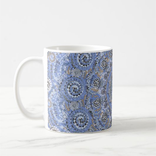 Blue Mandala mit Strandleben Kaffeetasse (Links)