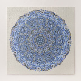 Blue Mandala mit Strandleben Puzzle