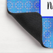 Blue Mandala Muster Boho Name Mousepad (Ecke)