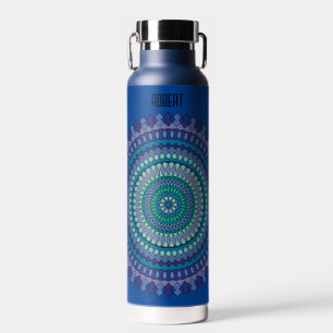 Blue Mandala Name Trinkflasche