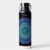 Blue Mandala Name Trinkflasche (Vorne)