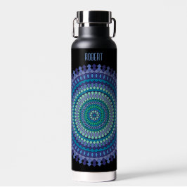 Blue Mandala Name Trinkflasche