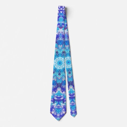 Blue Mandala Neck Tie Krawatte (Vorderseite)