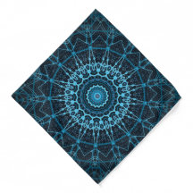 Blue Mandala Net Retro Hippie Trippy Boho Chic