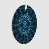 Blue Mandala Net Retro Hippie Trippy Boho Chic Ornament (Vorderseite)