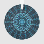 Blue Mandala Net Retro Hippie Trippy Boho Chic Ornament (Rückseite)