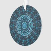 Blue Mandala Net Retro Hippie Trippy Boho Chic Ornament (Vorderseite)