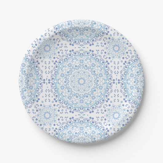 Blue Mandala Paper Plate Pappteller (Vorderseite)