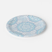 Blue Mandala Paper Plate Pappteller (Schrägansicht)