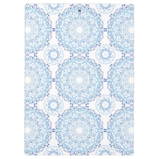 Blue Mandala Pattern Clip Board Klemmbrett (Rückseite)