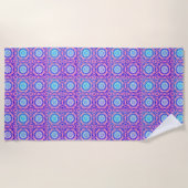 Blue Mandala Pattern Pink Boho Beach Handtuch (Vorderseite)